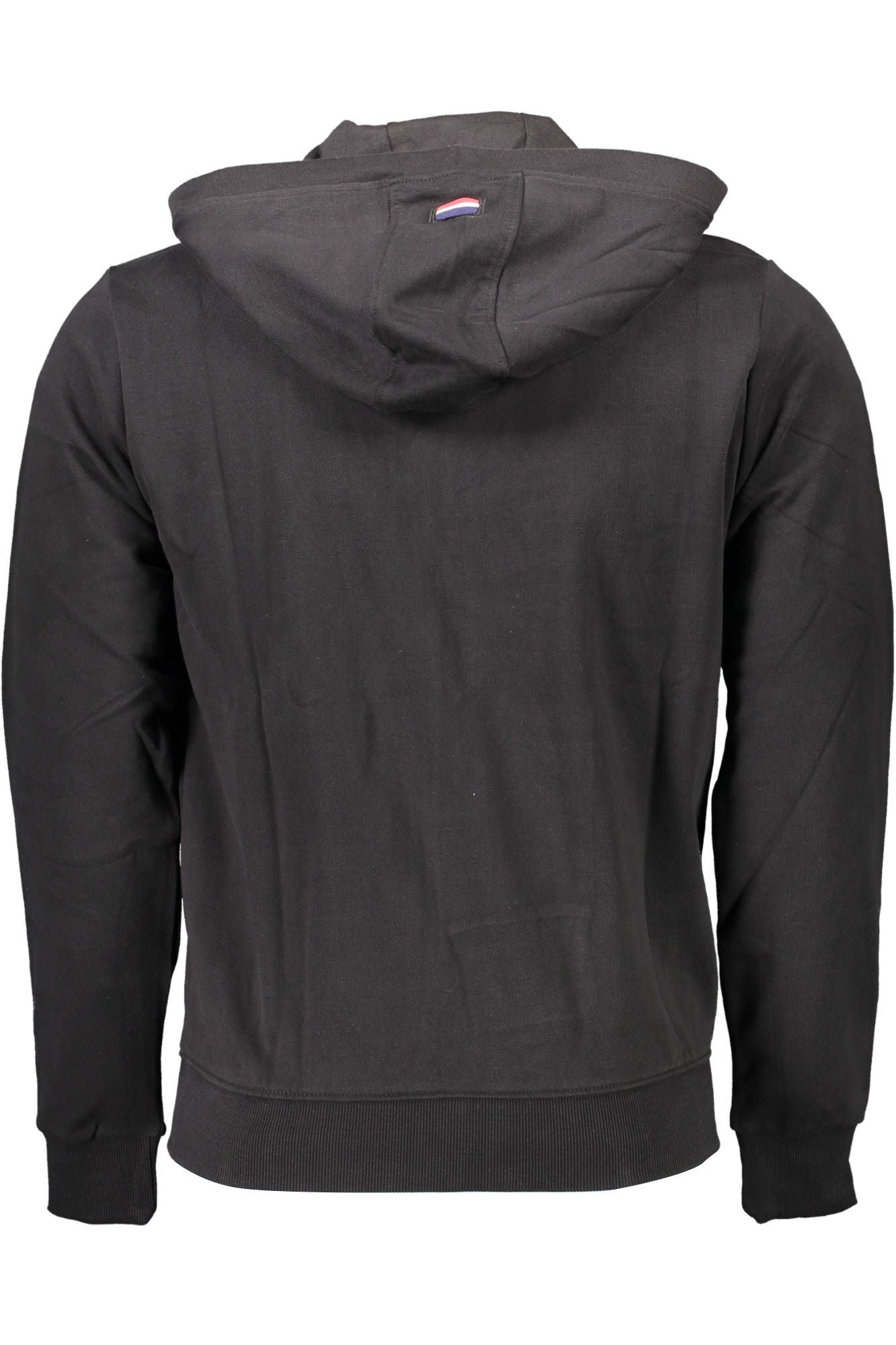 U.S. POLO ASSN. Sleek Black Hooded Sweatshirt with Zip Detail