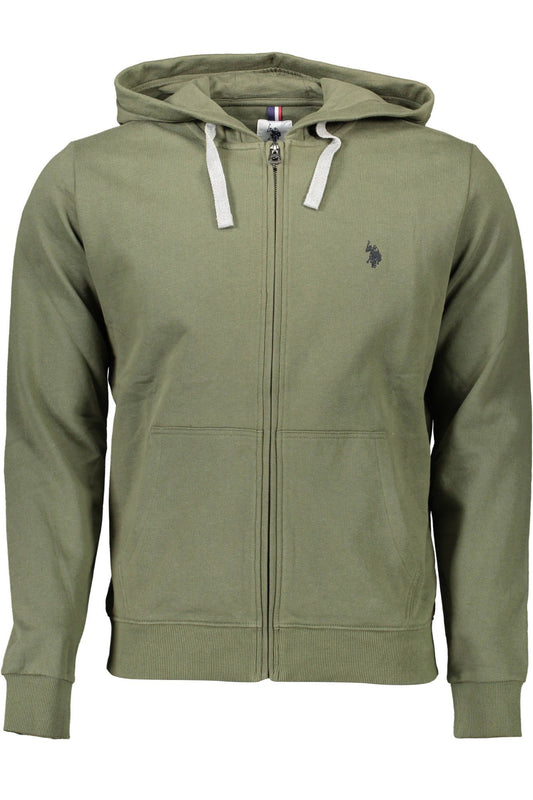 U.S. POLO ASSN. Elegant Green Hooded Sweatshirt with Embroidery