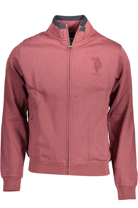 U.S. POLO ASSN. Chic Purple Zip Sweatshirt with Embroidery Detail