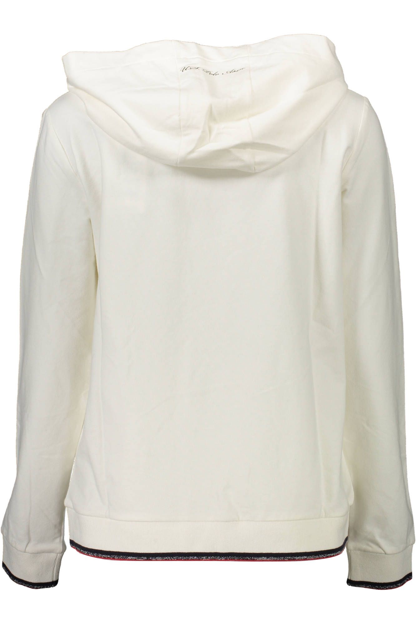 U.S. POLO ASSN. Elegant White Hooded Sweatshirt with Print Details