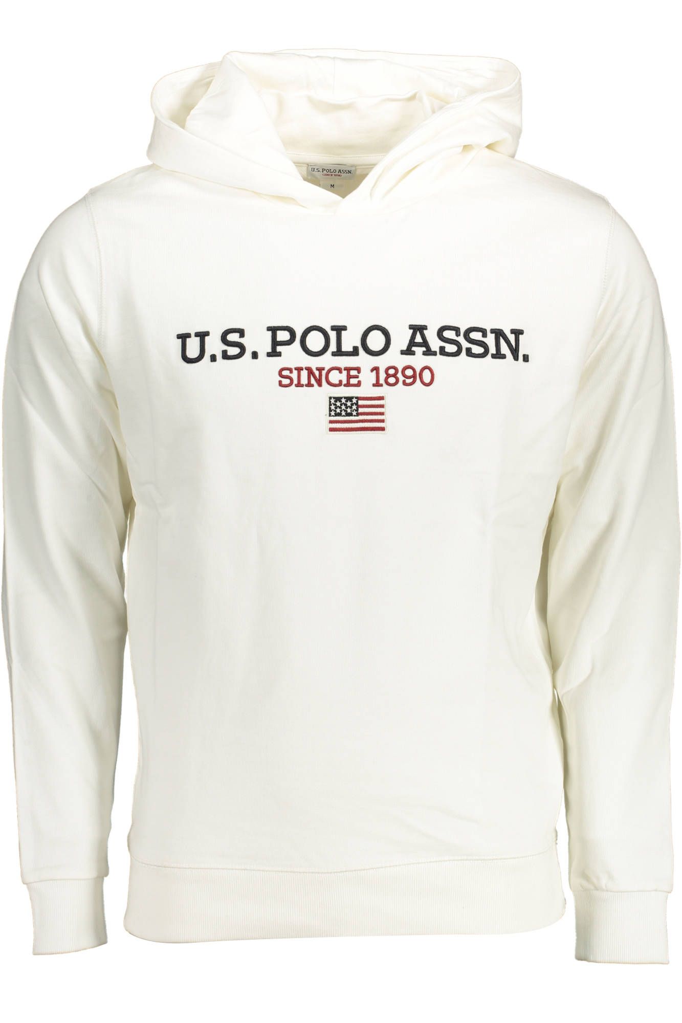 U.S. POLO ASSN. Chic White Cotton Hoodie with Contrast Detail