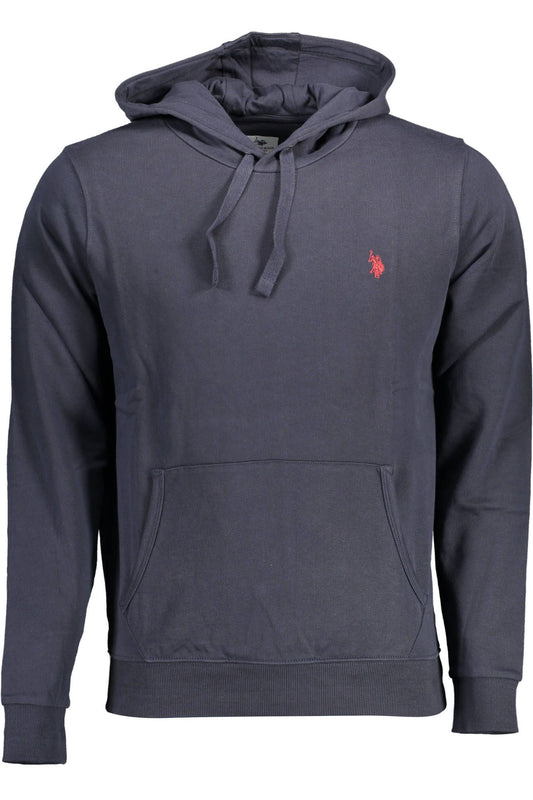 U.S. POLO ASSN. Classic Blue Hooded Sweatshirt with Central Pocket and Logo