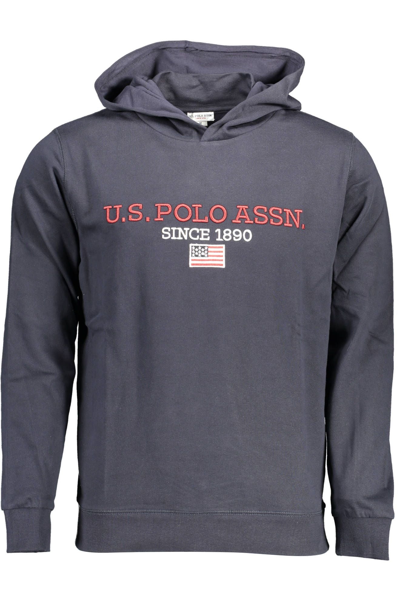 U.S. POLO ASSN. Contrast Detail Hooded Blue Sweater