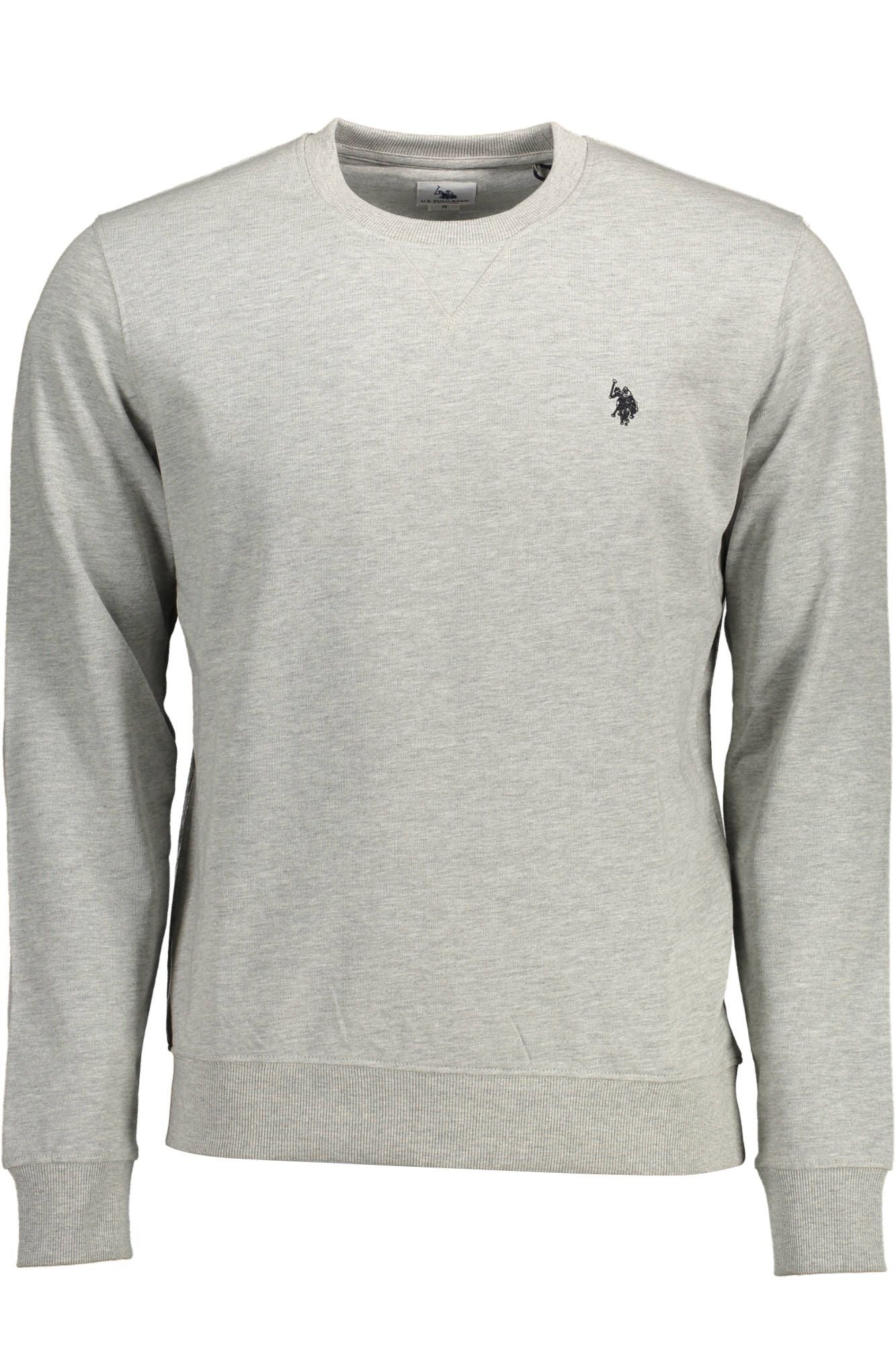 U.S. POLO ASSN. Sleek Gray Cotton Sweatshirt with Embroidery