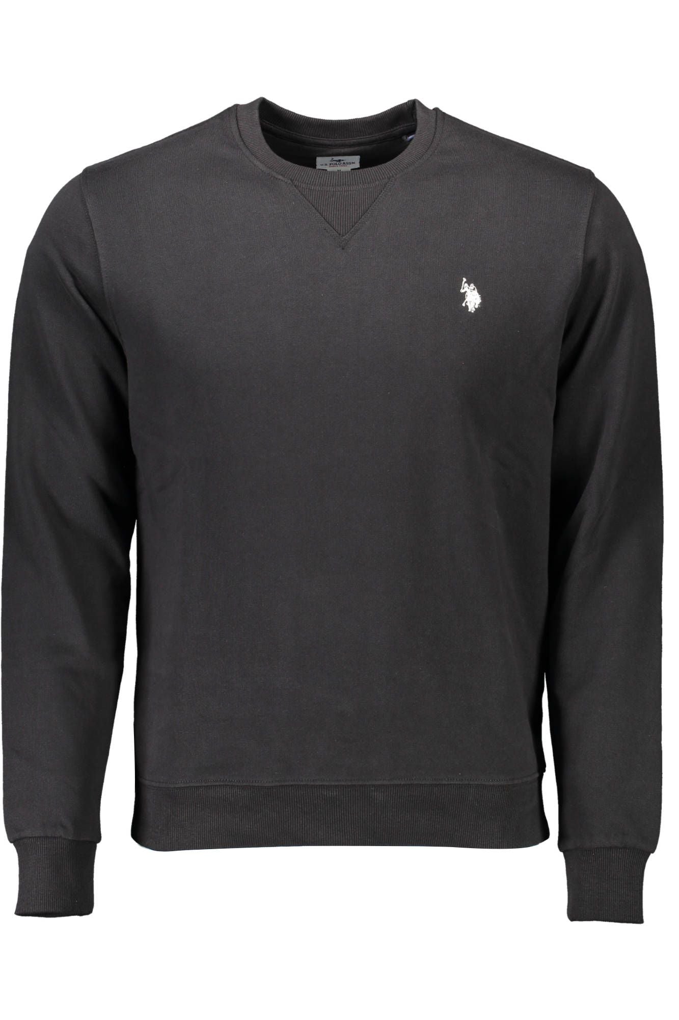 U.S. POLO ASSN. Sleek Black Cotton Sweatshirt with Classic Embroidery