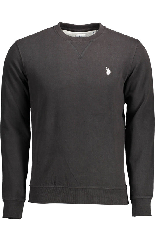 U.S. POLO ASSN. Elegant Black Cotton Crew Neck Sweater