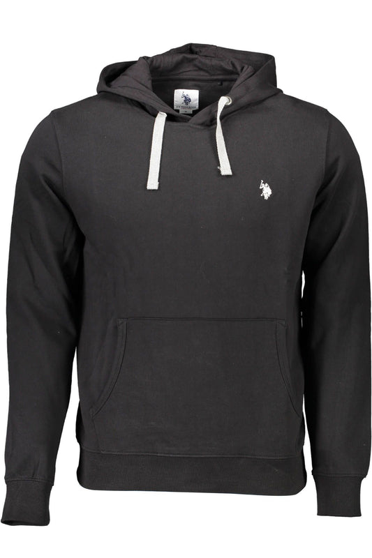 U.S. POLO ASSN. Sleek Black Hooded Sweatshirt with Logo