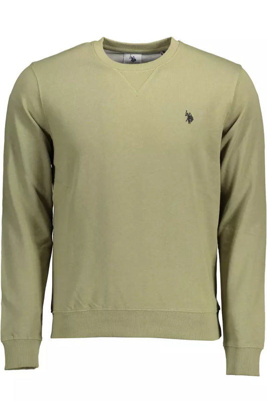 U.S. POLO ASSN. Chic Green Cotton Sweater with Embroidered Logo