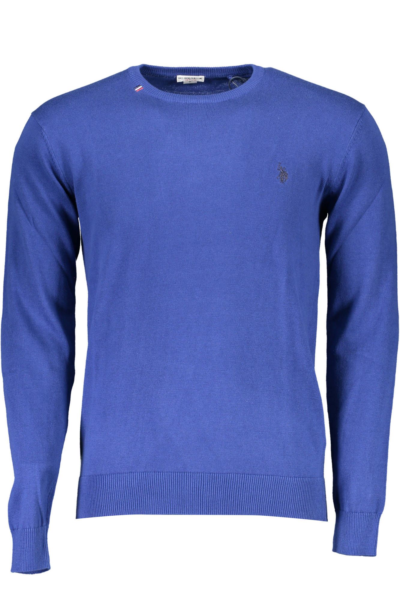 U.S. POLO ASSN. Blue Round Neck Embroidered Sweater