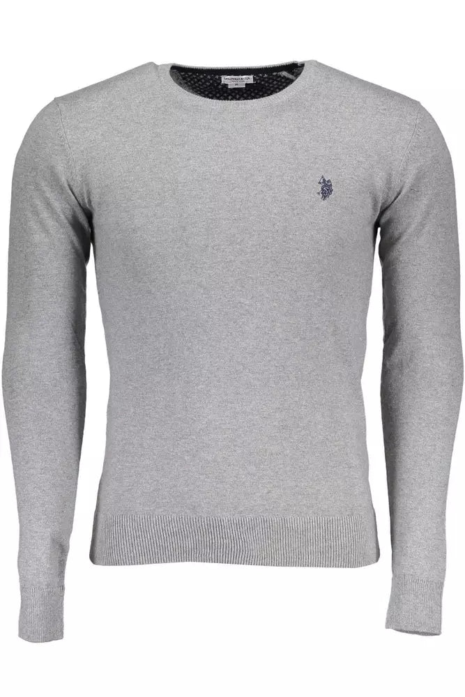 U.S. POLO ASSN. Chic Gray Cotton-Cashmere Blend Sweater