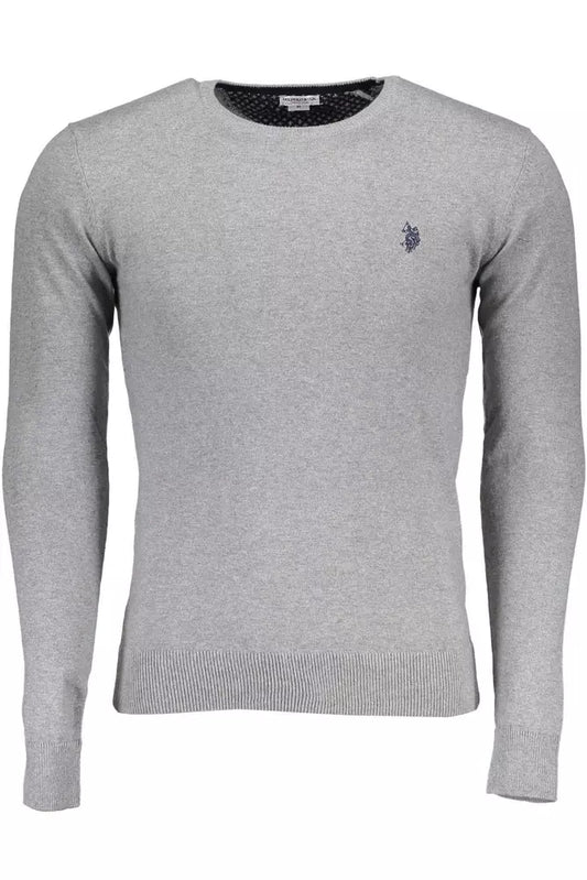 U.S. POLO ASSN. Chic Gray Cotton-Cashmere Blend Sweater