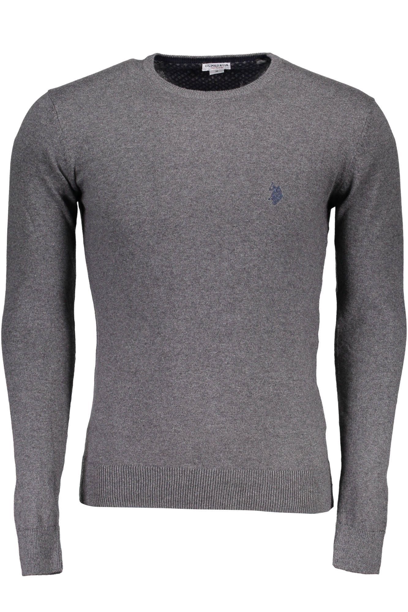 U.S. POLO ASSN. Classic Gray Round Neck Cotton Sweater