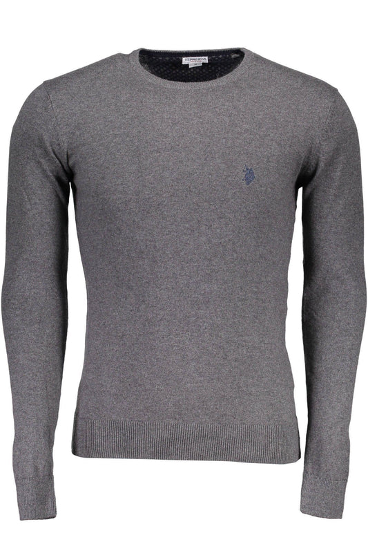 U.S. POLO ASSN. Classic Gray Round Neck Cotton Sweater