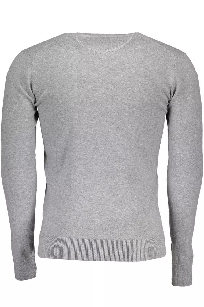 U.S. POLO ASSN. Chic Gray Cotton-Cashmere Blend Sweater