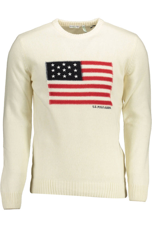 U.S. POLO ASSN. Chic White Sweater with Contrasting Embroidery