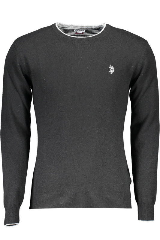 U.S. POLO ASSN. Elegant Black Wool Slim Sweater