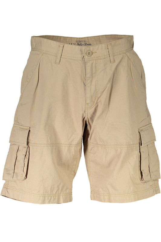 U.S. POLO ASSN. Beige Cotton Bermuda Shorts with Classic Logo