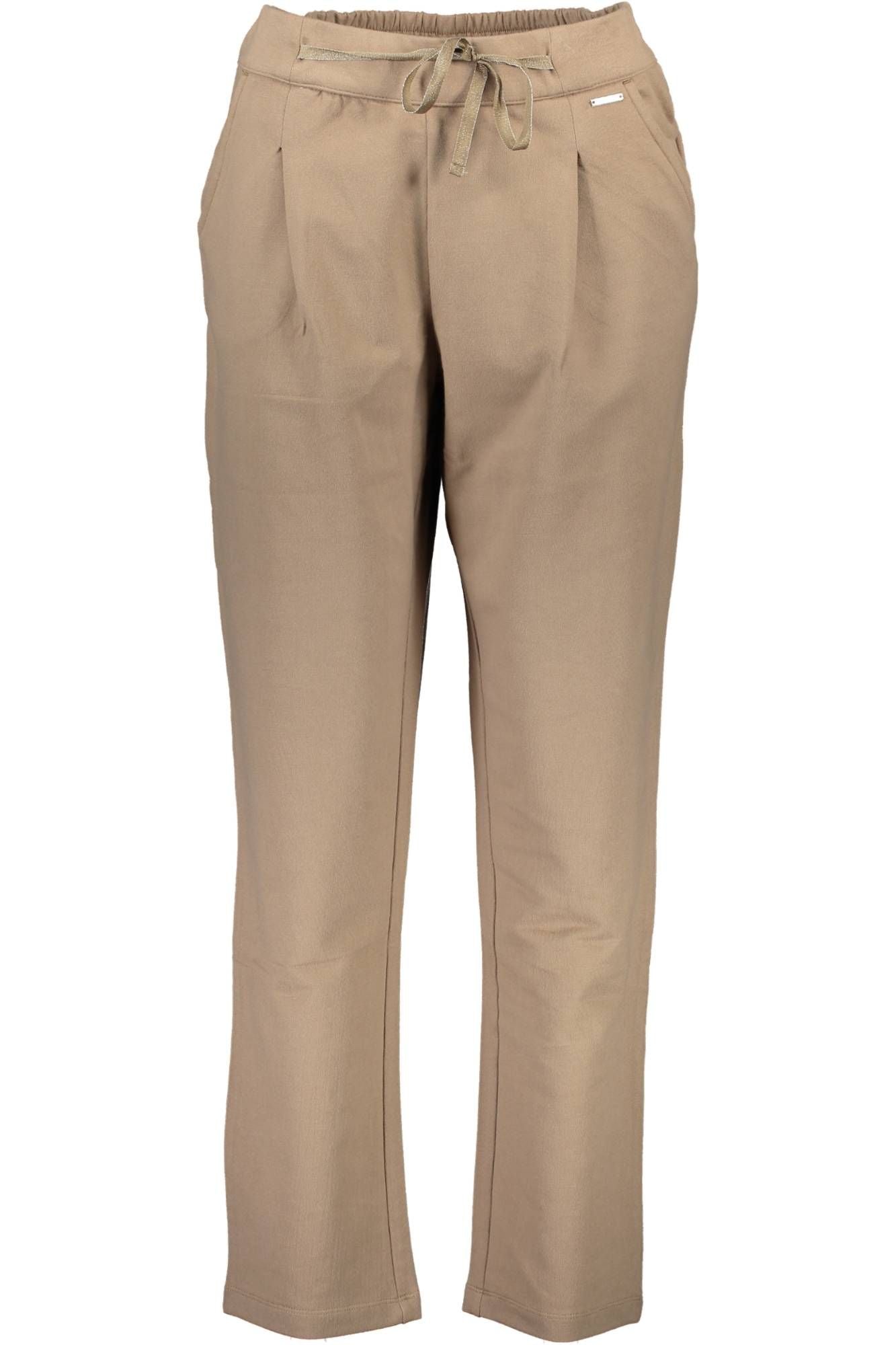 U.S. POLO ASSN. Beige Elastic Waistband Trousers with Logo