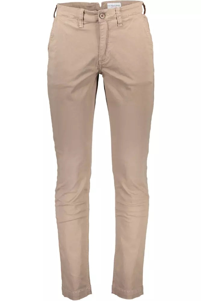 U.S. POLO ASSN. Chic Beige Cotton Stretch Trousers