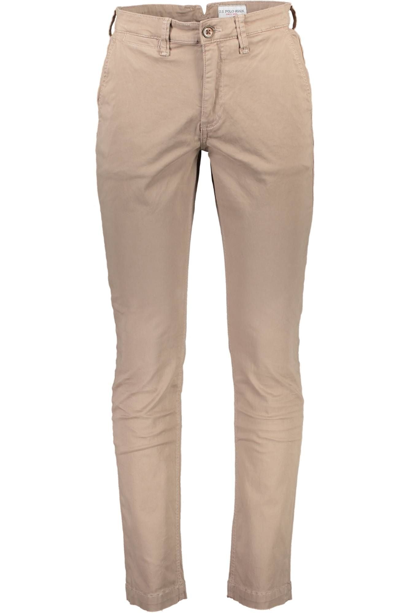 U.S. POLO ASSN. Beige Cotton Trousers with Iconic Logo