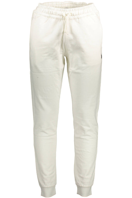 U.S. POLO ASSN. Chic White Cotton Sports Pants with Ankle Cuff