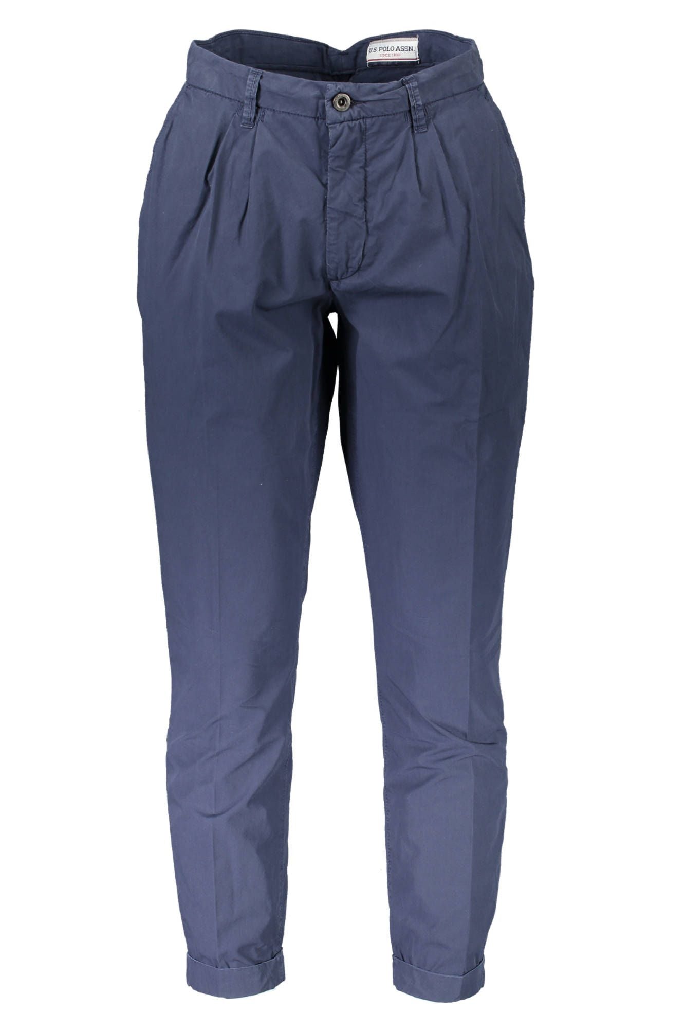 U.S. POLO ASSN. Chic Blue Cotton Trousers with Logo Detail