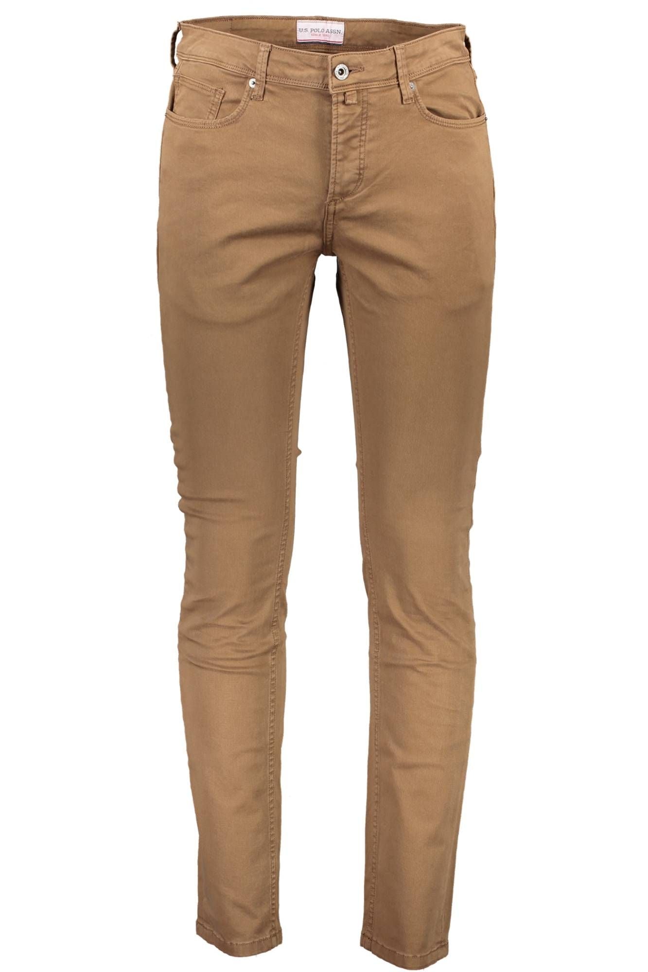 U.S. POLO ASSN. Classic Brown Cotton Trousers for Men