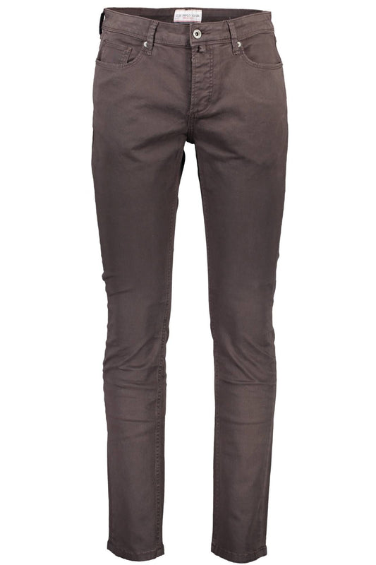 U.S. POLO ASSN. Elegant Brown Cotton Trousers with Logo Detail