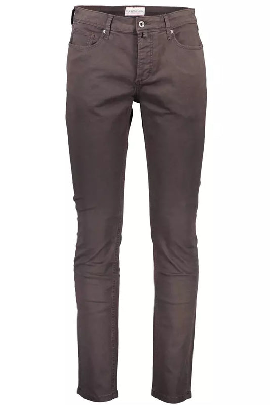 U.S. POLO ASSN. Elegant Brown Cotton Blend Trousers