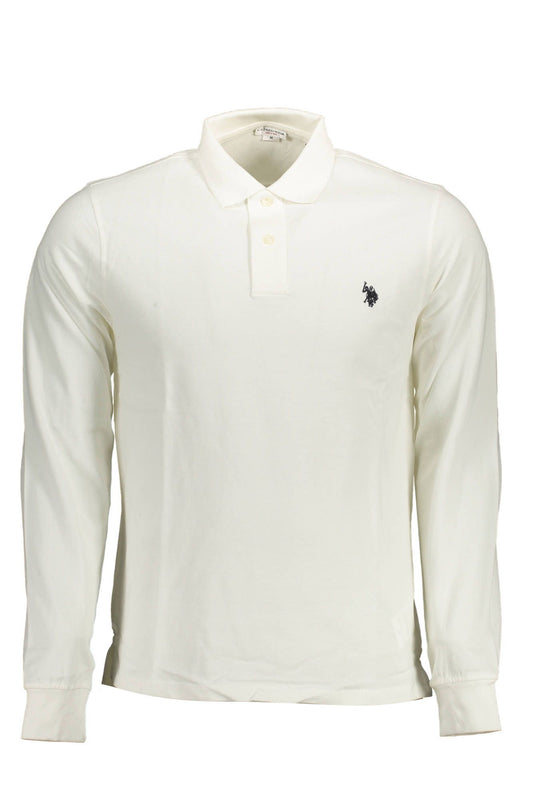 U.S. POLO ASSN. Elegant Long-Sleeved White Polo Shirt