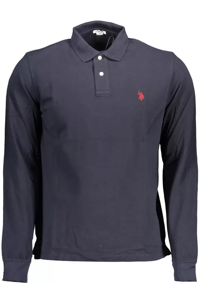 U.S. POLO ASSN. Chic Blue Cotton Long-Sleeved Polo