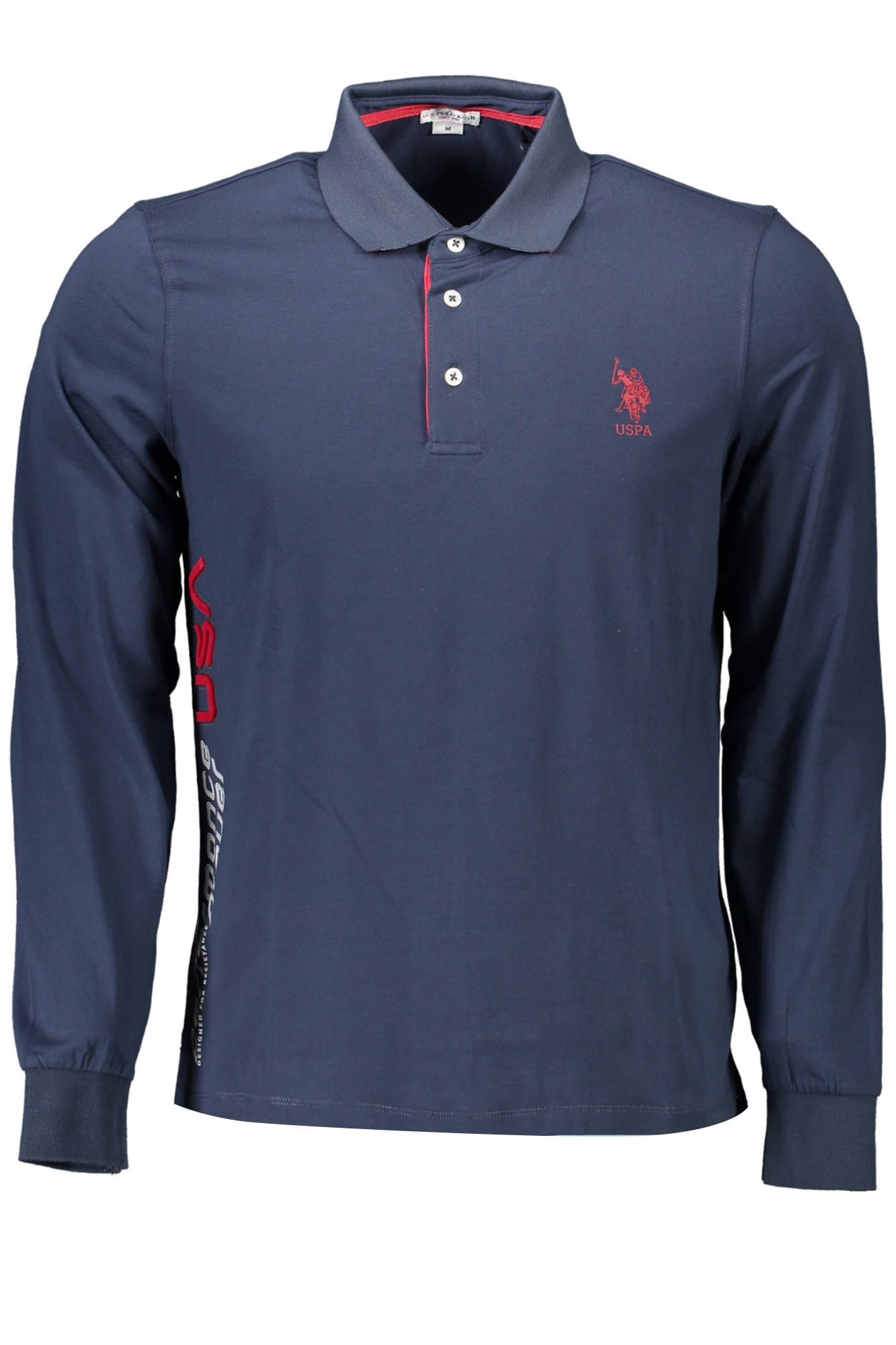 U.S. POLO ASSN. Elegant Long-Sleeved Blue Polo with Contrasting Details