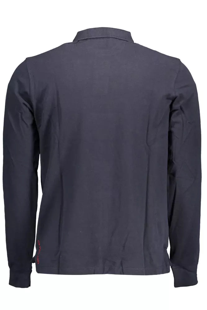 U.S. POLO ASSN. Chic Blue Cotton Long-Sleeved Polo