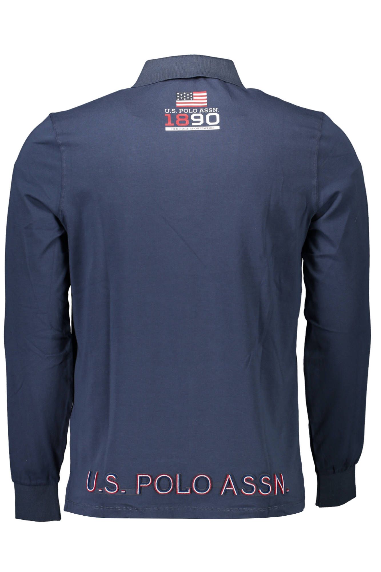 U.S. POLO ASSN. Elegant Long-Sleeved Blue Polo with Contrasting Details