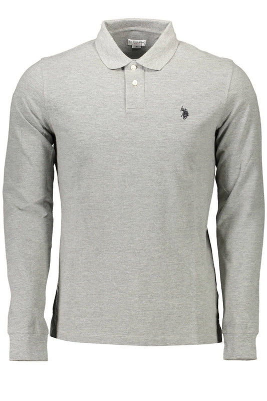 U.S. POLO ASSN. Classic Long-Sleeve Polo Shirt in Gray