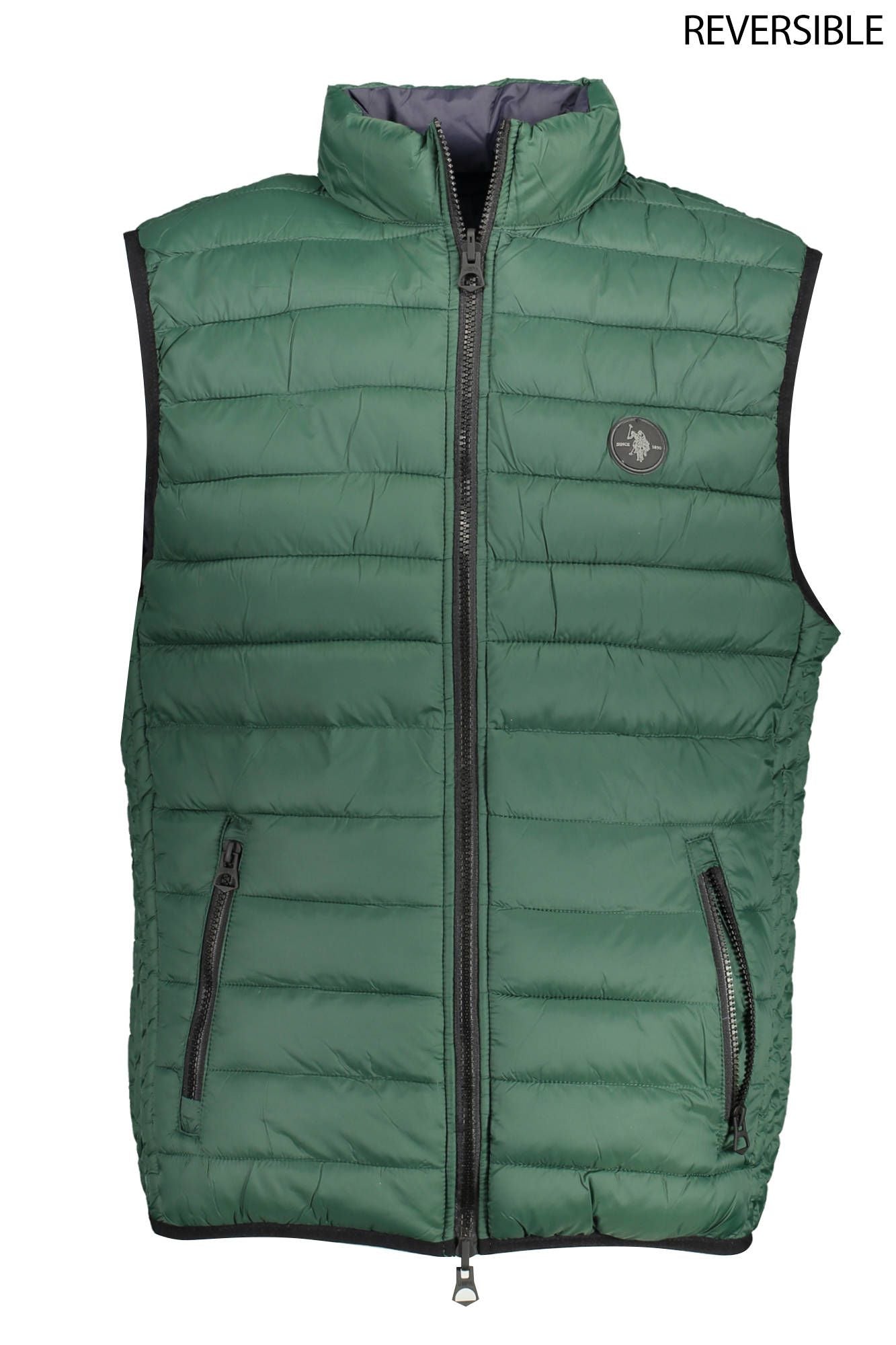 U.S. POLO ASSN. Reversible Sleeveless Puffer Jacket - Green & Blue