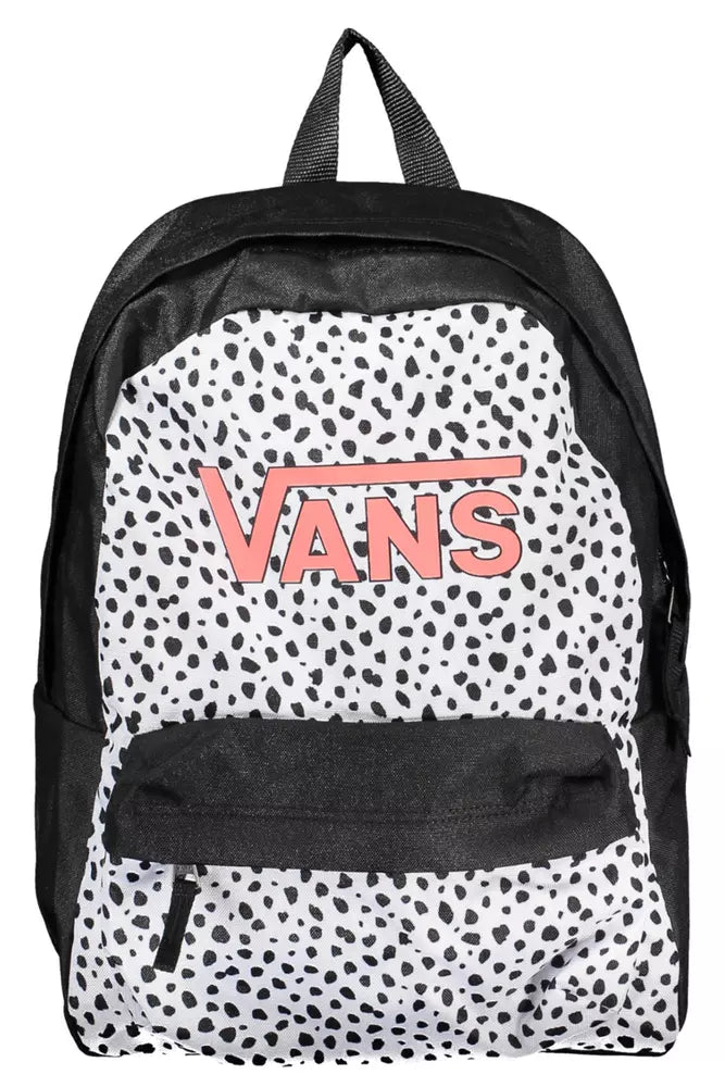 Vans Sleek Black Polyester Backpack with Logo Detail