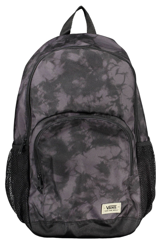 Vans Sleek Black Polyester Backpack with Contrasting Details