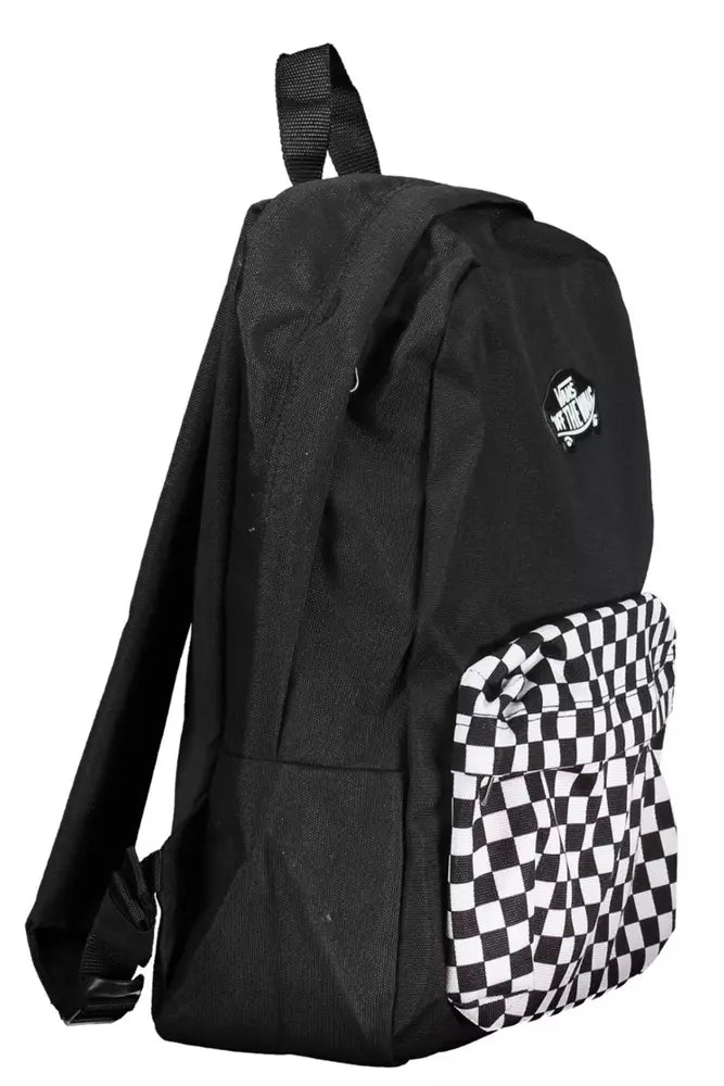 Vans Sleek Black Polyester Backpack with Logo